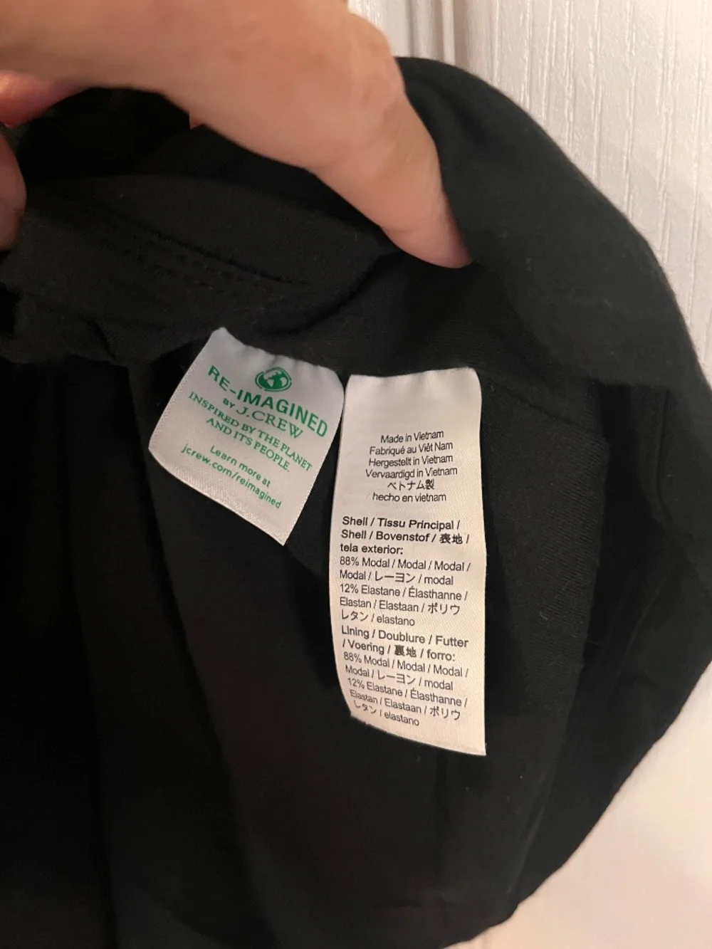 J.Crew FormKnit One-Shoulder Elbow-Sleeve T-Shirt Black Size L